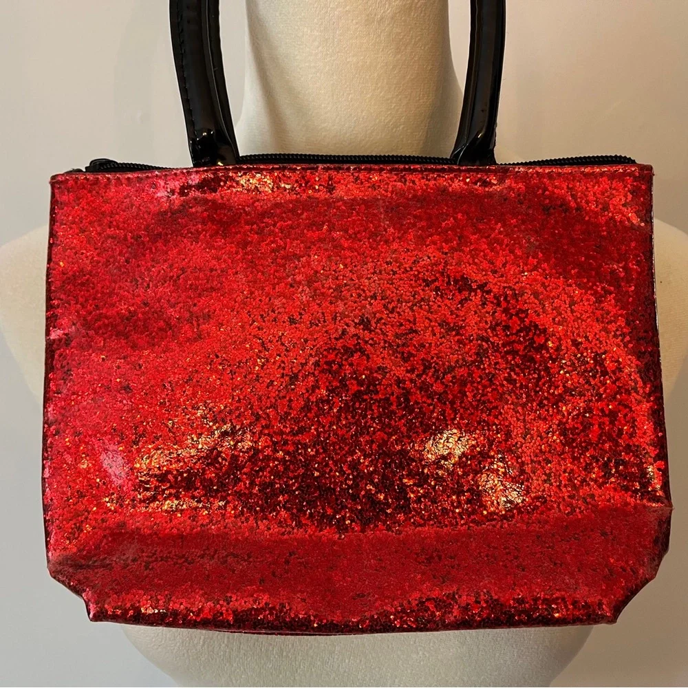 Kids Minnie Mouse Disney parks bag glittery red